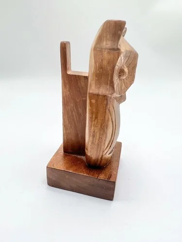 Carved Owl Eyeglasses Holder Stand Ten Thousand Villages 5 1/2x3” Made In India 3