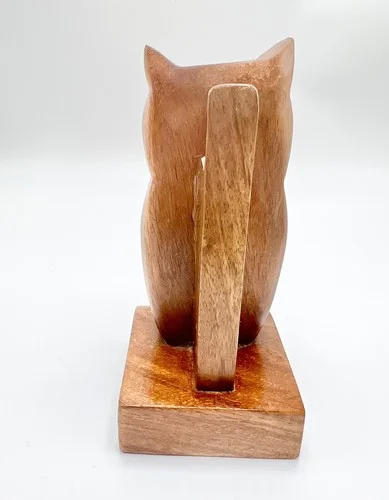 Carved Owl Eyeglasses Holder Stand Ten Thousand Villages 5 1/2x3” Made In India 4