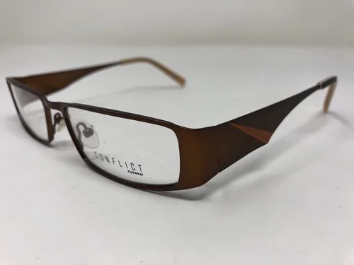 Conflict Eyewear Eyeglasses Frame Night Owl Brown 52-17-135 Metal Adult ZB61 4