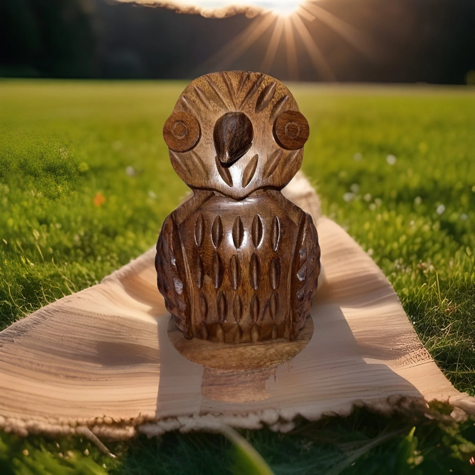 Eximious India Wooden Owl Glasses Holder Stand Reading Nightstand Eyeglass 3