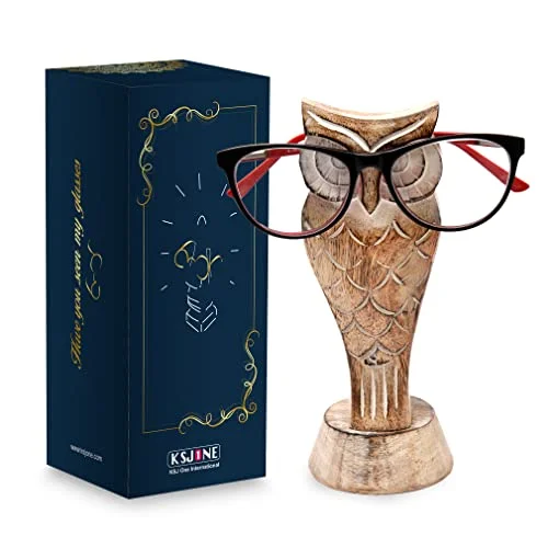 Hand Carved Wooden Eyeglasses Holder OWL (Matr Boomie) Hoodwinked Owl
