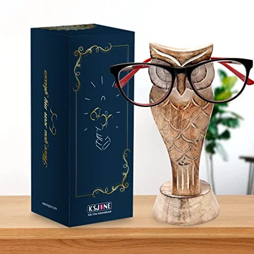 Hand Carved Wooden Owl Eyeglasses Holder 4