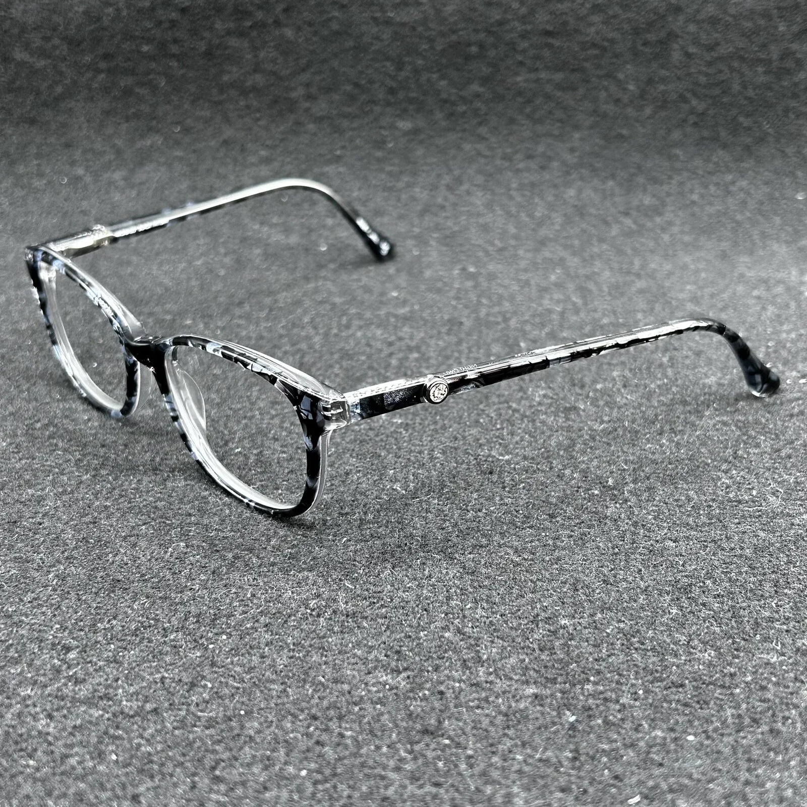 Karen Kane Night Owl Eyeglasses Frame Black Pattern Bling Flex 49-16-135 EUC