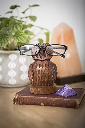 Matr Boomie Owl Wood Eyeglasses Sunglasses Holder BOHO Forest Rosewood 4