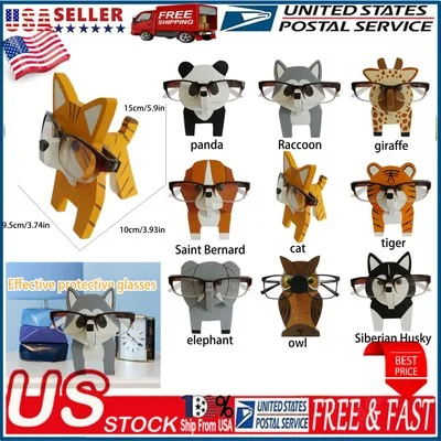 NEW Eyeglasses Holder Wooden Eye Glasses Display Stand Animal Sunglasses Holder