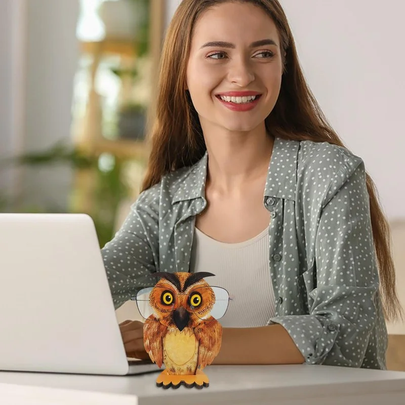 Owl Eyeglasses Holder Wooden Eye Glasses Display Stand Animal Sunglasses Holder 3