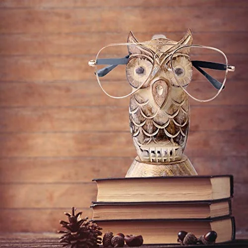 Owl Glasses Holder Owl Shaped Wooden Eyeglass Stand Spectacle Holder Stand Gift 2