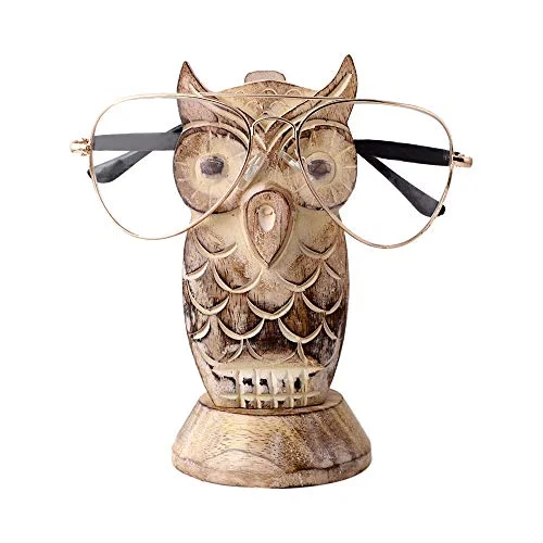 Owl Glasses Holder Owl Shaped Wooden Eyeglass Stand Spectacle Holder Stand Gift 3